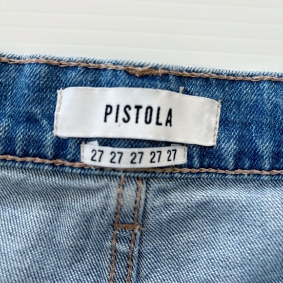 Pistola Charlie Straight Leg High Rise Side Zipper Jeans Sz 27 Utopia Light Wash - Picture 8 of 11